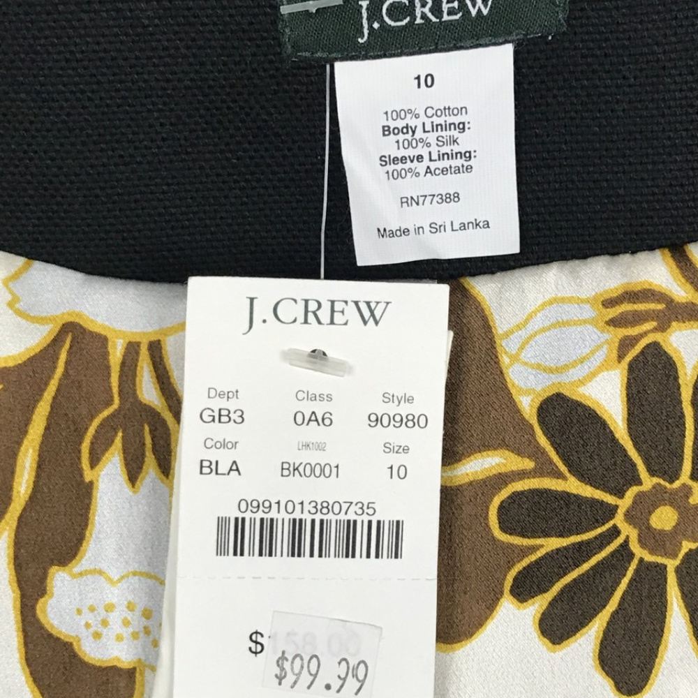 J CREW San Telmo Refined Silk Canvas Coat  New - Picture 7 of 8